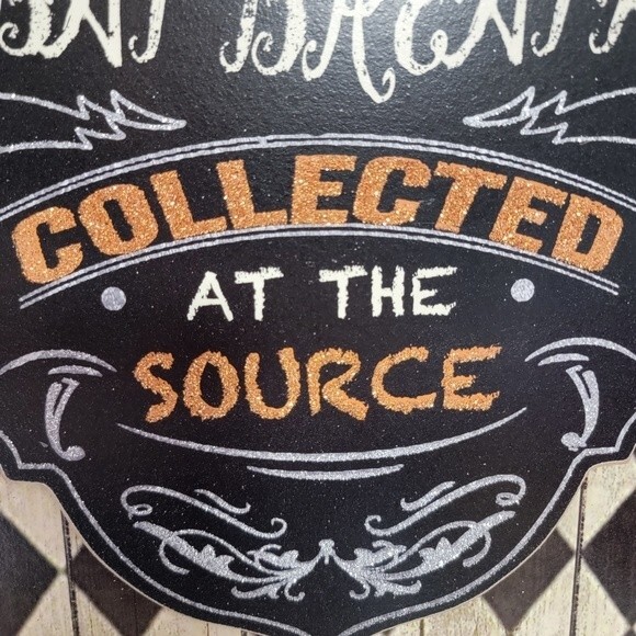 Halloween wall Plaque 15" x 9.5" bat breath glitter - Picture 6 of 7